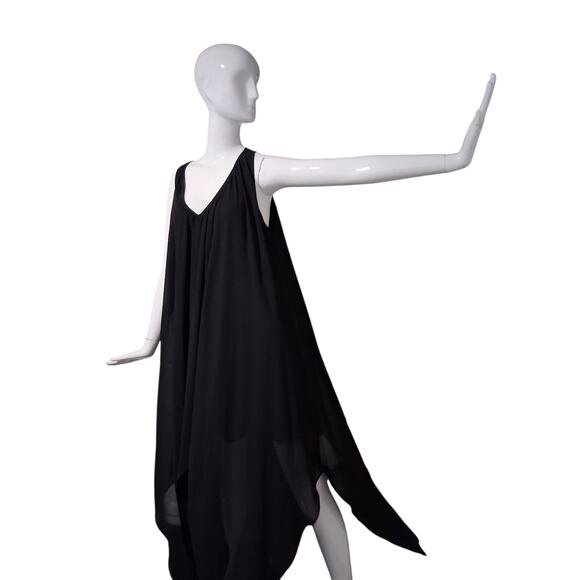 Michael Kors Asymmetrical Women's size L  Chiffon Witchy Whimsigoth Fairy Dress - Picture 6 of 12